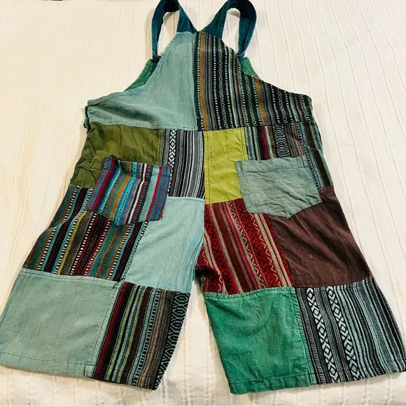 Colorful Patchwork Overalls - Picture 6 of 8